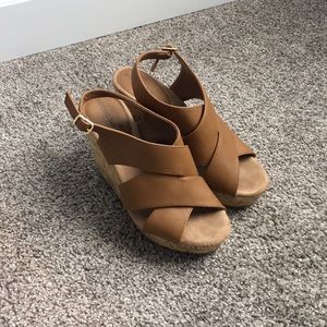 Tan Strappy Wedges